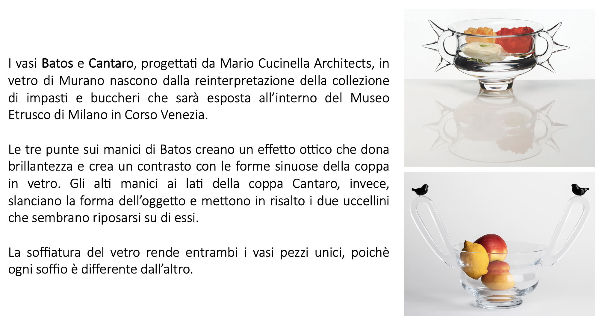 Vasi Batos e Cantaro di Mario Cucinella Architects per Danese Milano Vasi Batos e Cantaro di Mario Cucinella Architects per Danese Milano