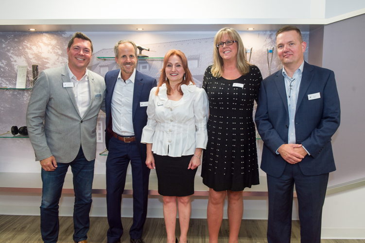 From left: Sennheiser's Frederick Girard, Andreas Sennheiser, Sylvie Berube, Francine Seles and Michael Lieske.