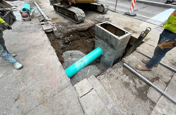New catch basin recently installed at Forbes Avenue and Magee Street New catch basin recently installed at Forbes Avenue and Magee Street