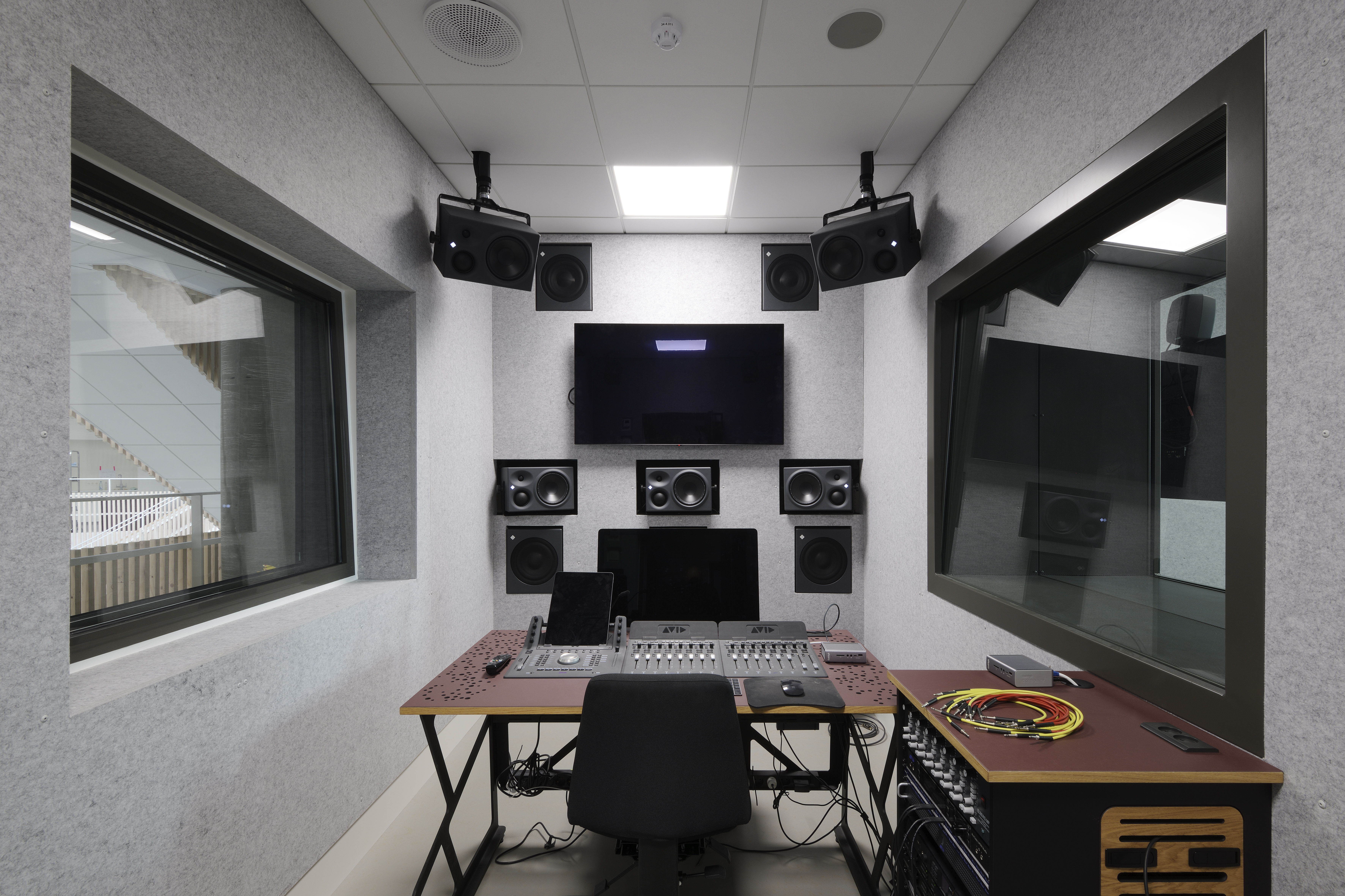 The Foley studio is fitted with Neumann monitors