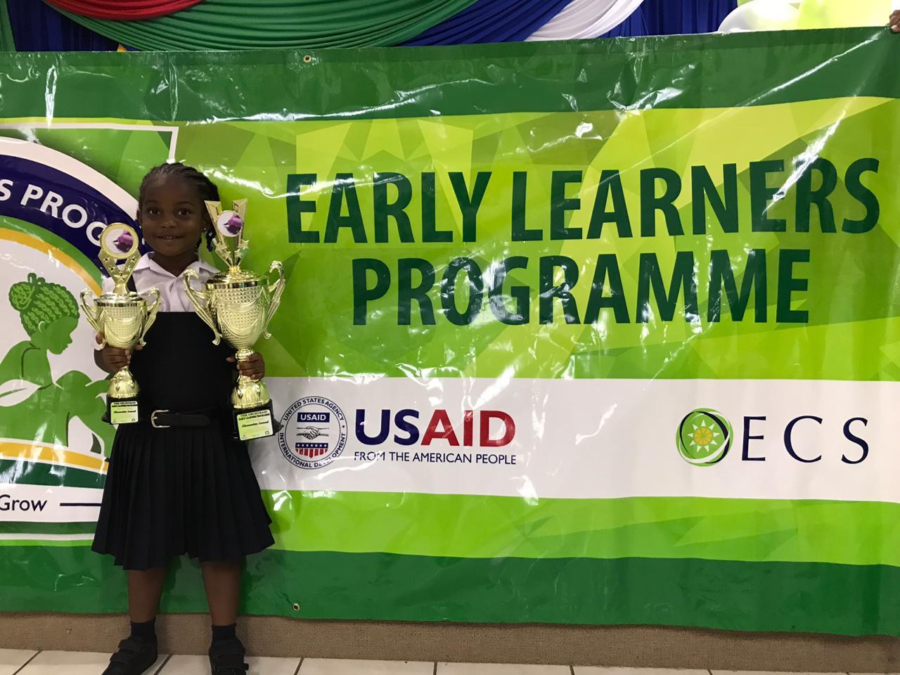 The youngest Write to Read prize-winner, Alexandria Samuel, 6 years old from Kingstown Preparatory School.
 
