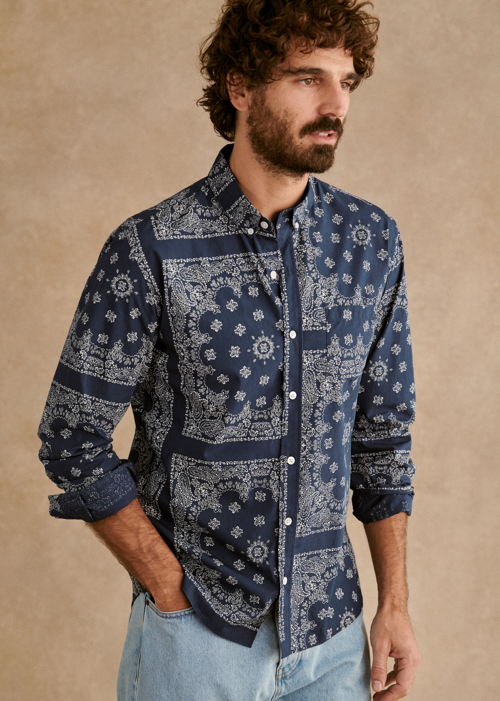 Octobre Editions - Chemise Charlie Bandana bleu - 90€