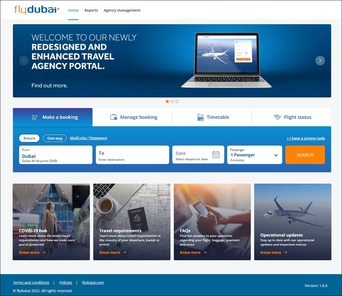 fly dubai travel agent portal