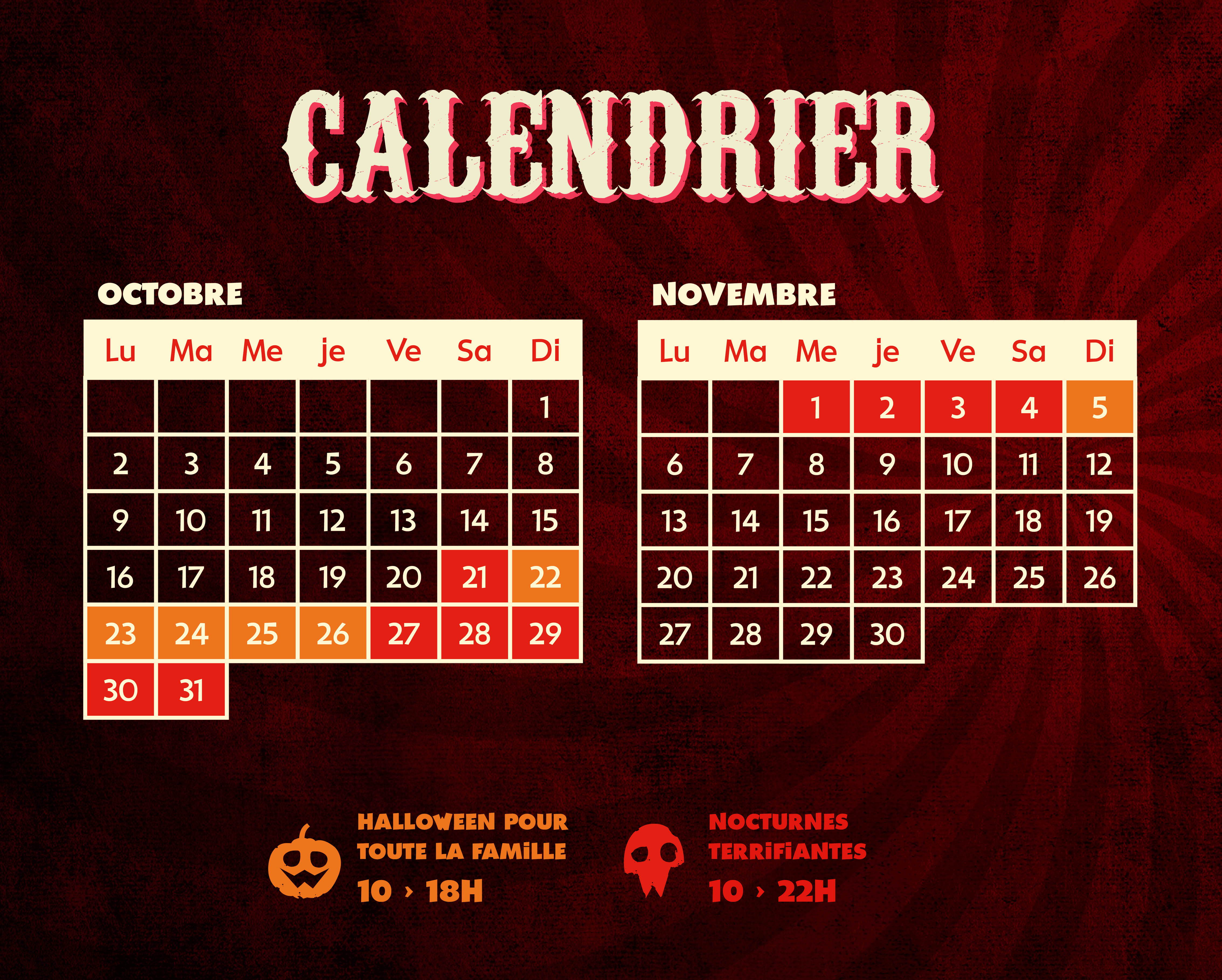 Calendrier Halloween 2023