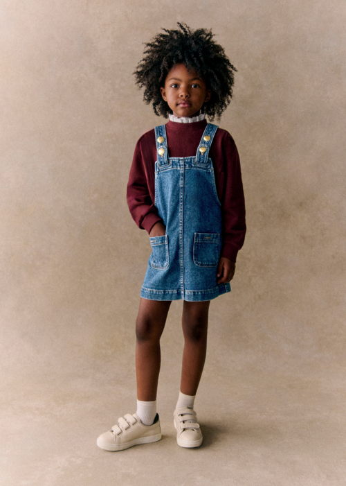 Petit Sézane - Robe courte CAMILLE Denim Delave
