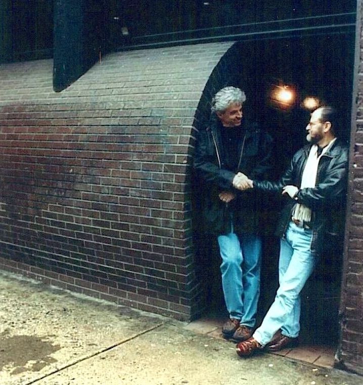 John Storyk and  Eddie Kramer at the original entrance to Electric Lady Studios (Circa 1969)