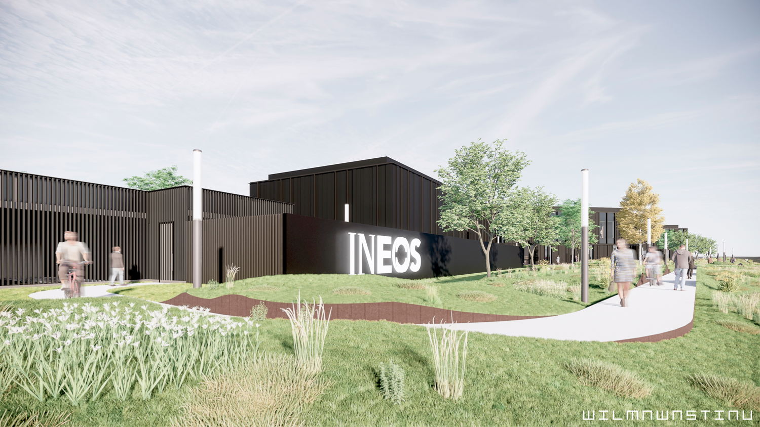 Impressie voorgevel INEOS Project ONE administratieve campus