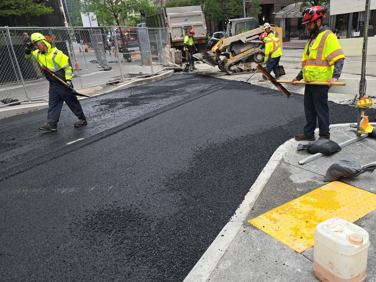 Roadway restoration recently completed at Sixth and Liberty avenues