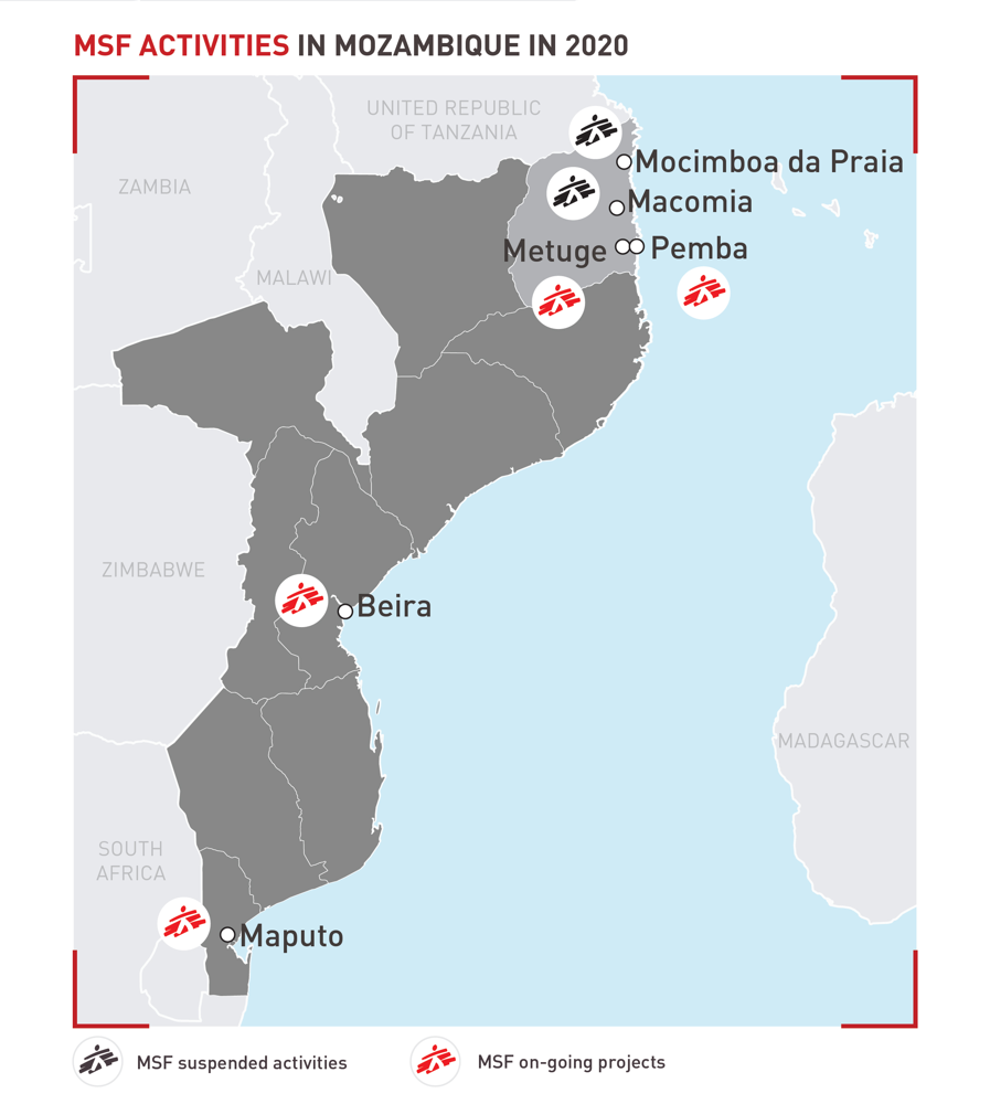 MAP EN - MSF Activities in Mozambique in 2020. Photographer: Audrey Hulet