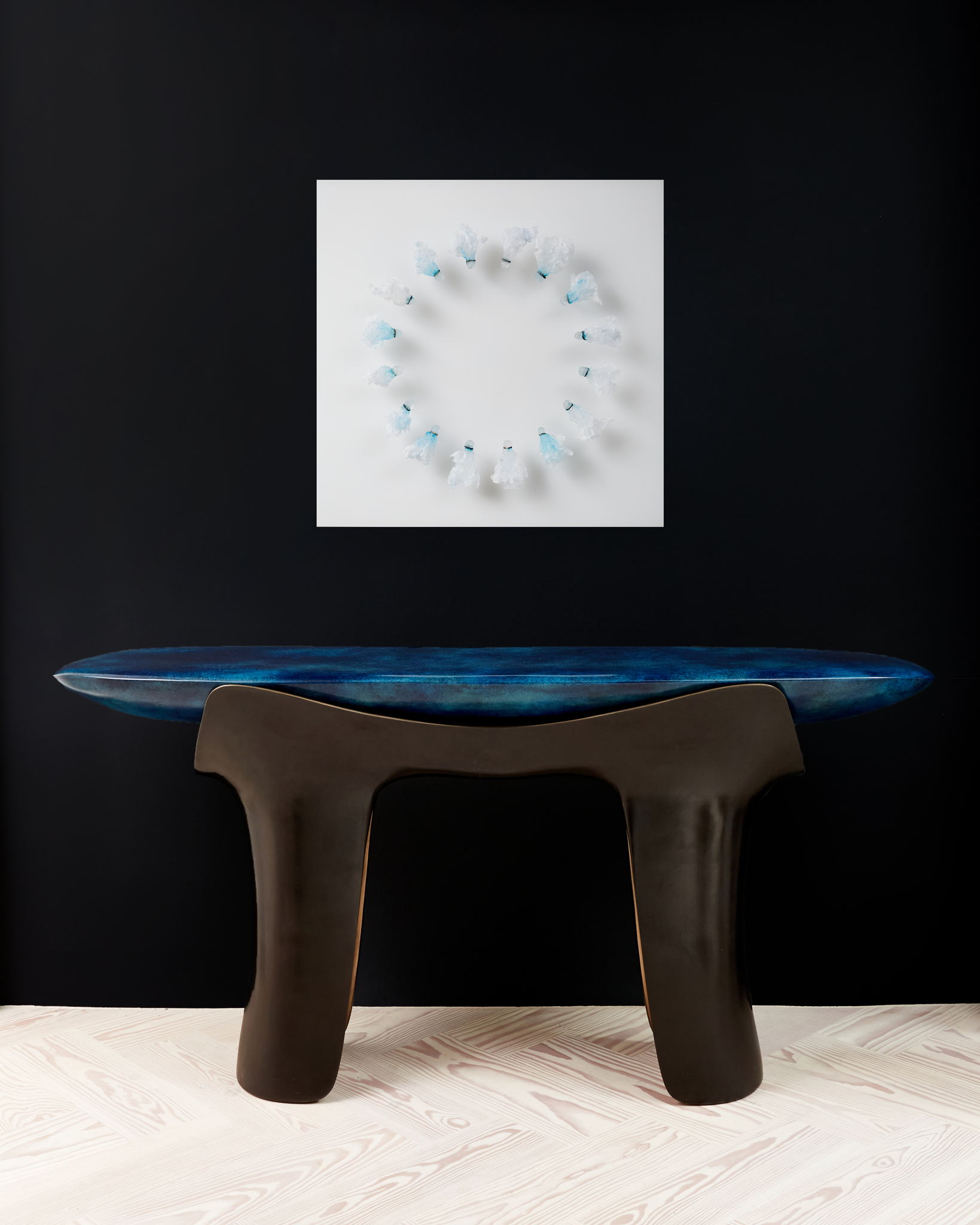 Lost Loves Wreath by Max Jacquard above Alter of Reason by Caleb Zipperer