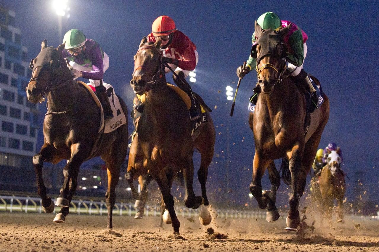 Full Screen and jockey Jeffery Alderson winning the Lake Ontario Stakes on Friday at Woodbine (Michael Burns Photo)