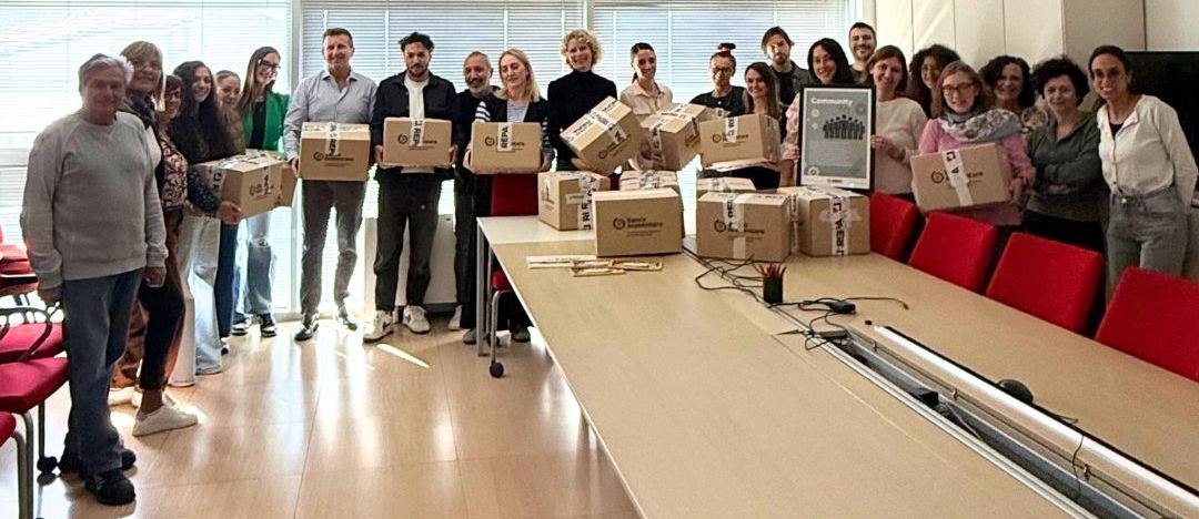 Some of the REPA employees involved in the food donation with "Il Barco" representatives Some of the REPA employees involved in the food donation with "Il Barco" representatives