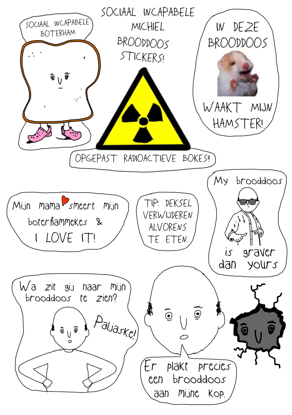 Sticker Sociaal Incapabele Michiel