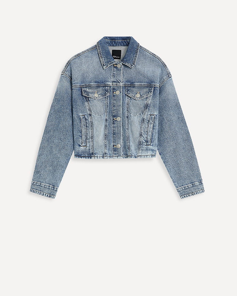 Cropped Jean Jacket x The Birds Papaya