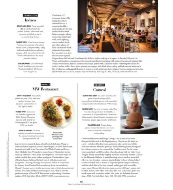 Indaco Named One of the Country’s Best New Restaurants  in Modern Luxury’s July/August Issues