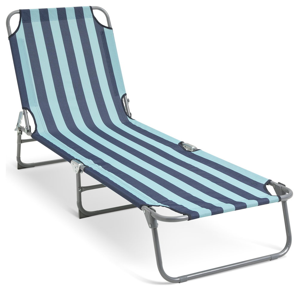 Habitat Folding Metal Sun Lounger - Blue, £40