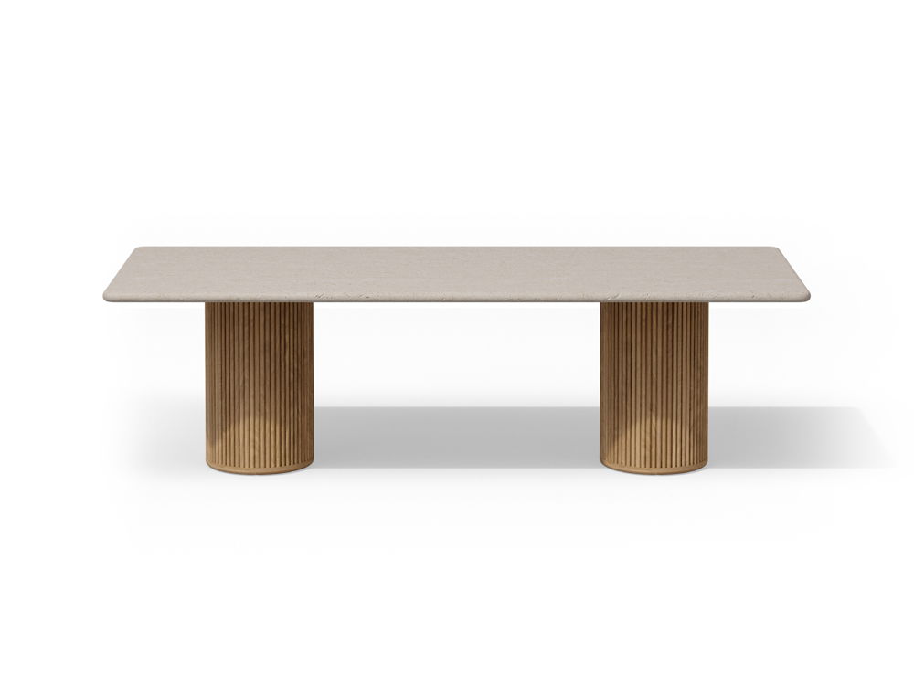 Tribù_2024_OTTO_OTTO DINING TABLE 320_top travertin_shadow_Starting From €9760