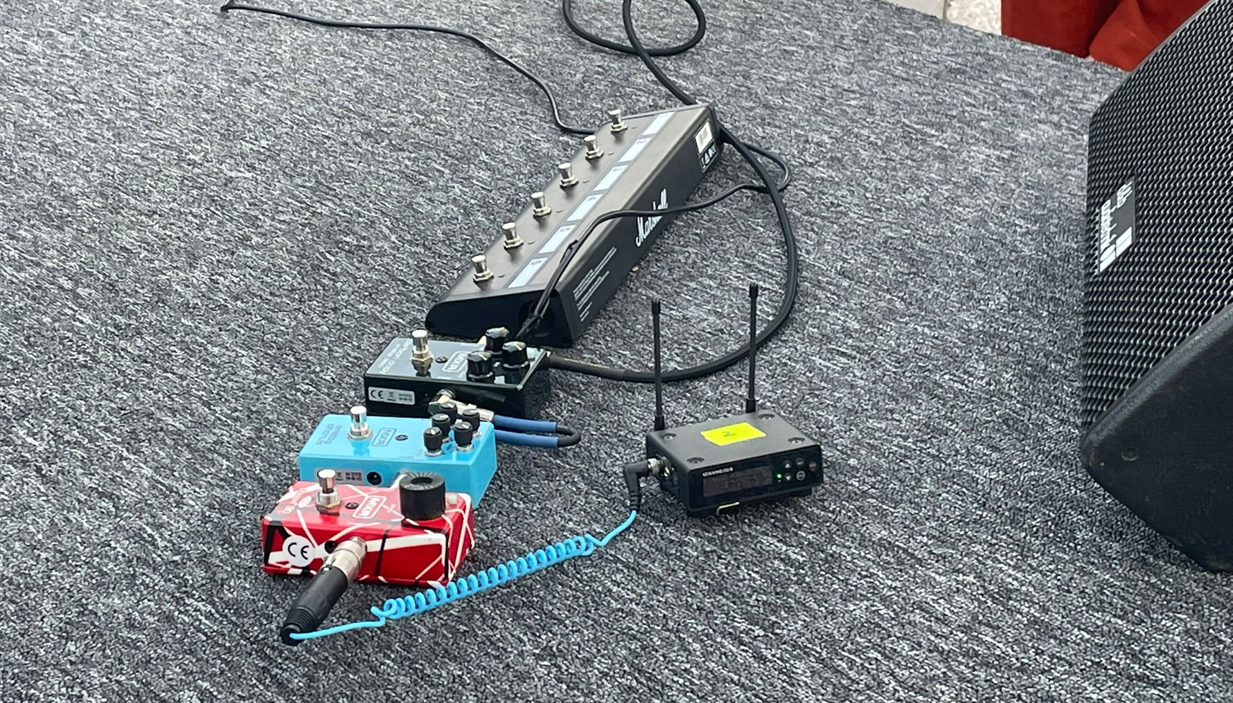 3DB created a wireless pedal board solution with a wireless EW-DP receiver ​ ​ (Image courtesy of 3DB)