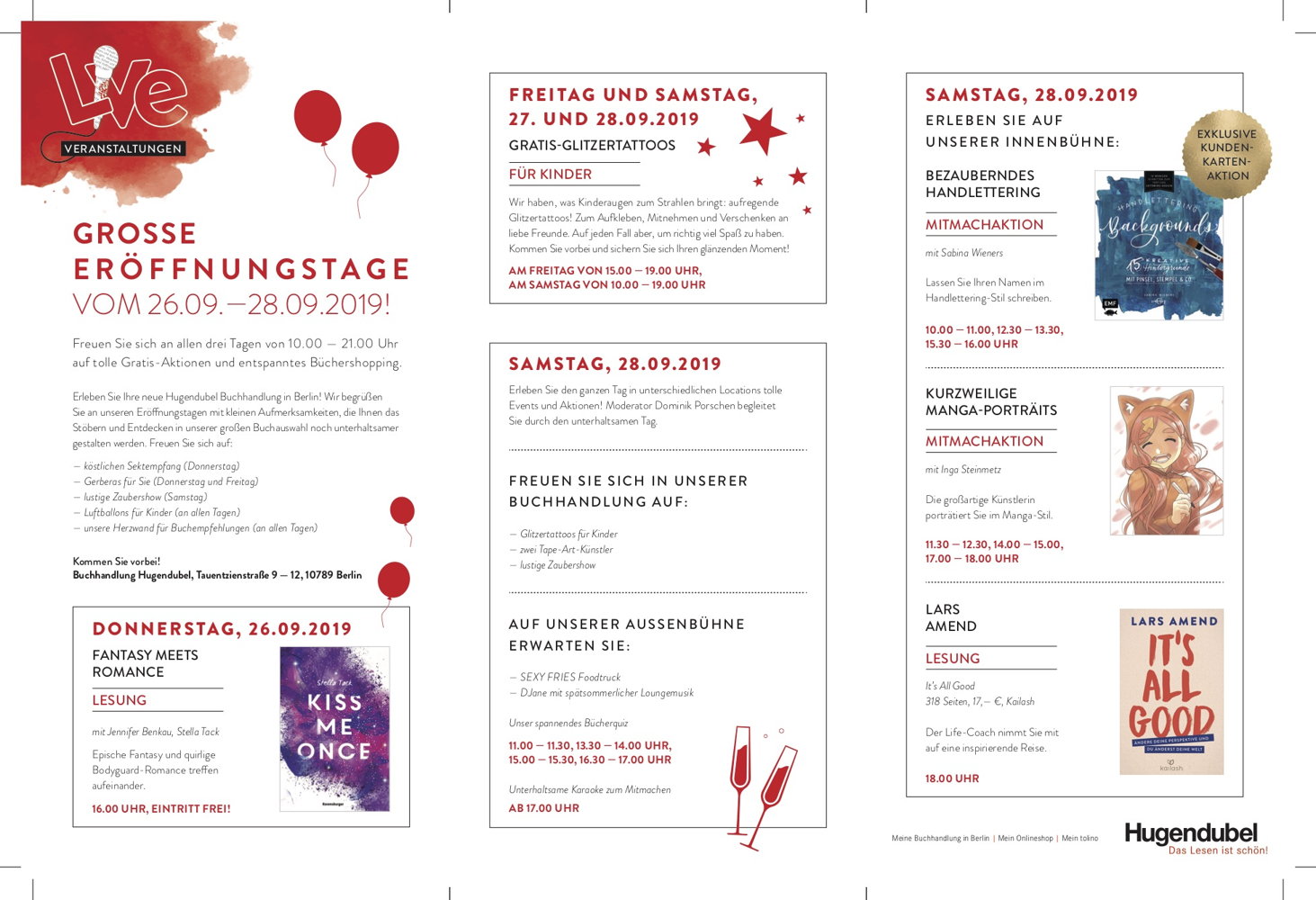 Vom 26. bis zum 28.September eröffnet der neue Buchshop der Zukunft mit einem umfangreichen Rahmenprogramm.