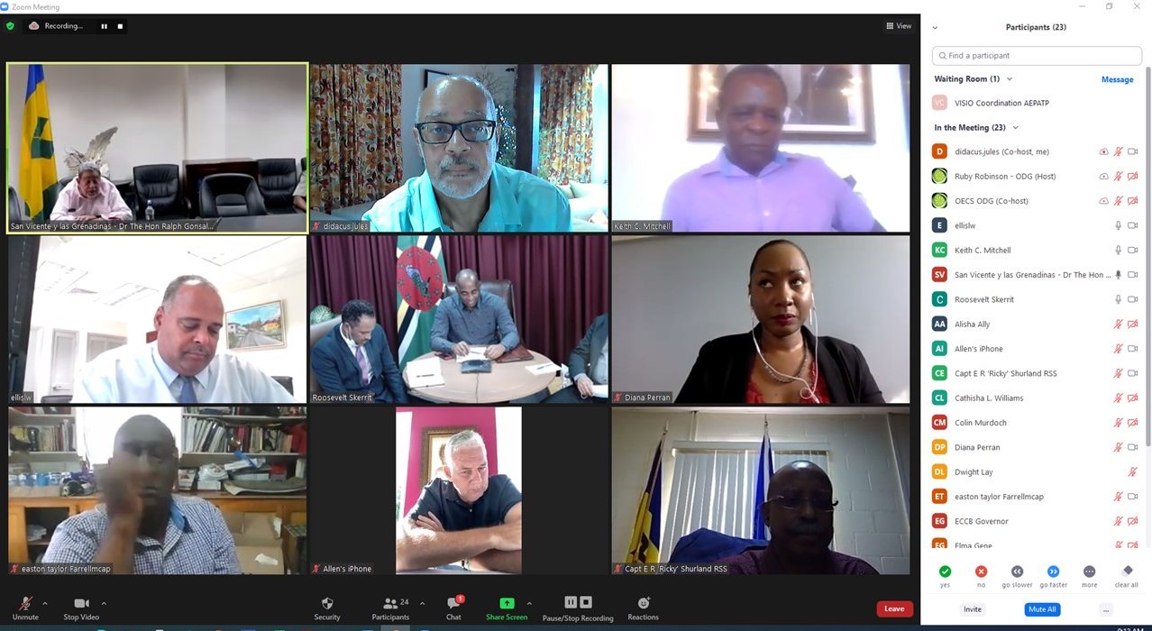 Attendees of the Emergency Meeting of the OECS Authority