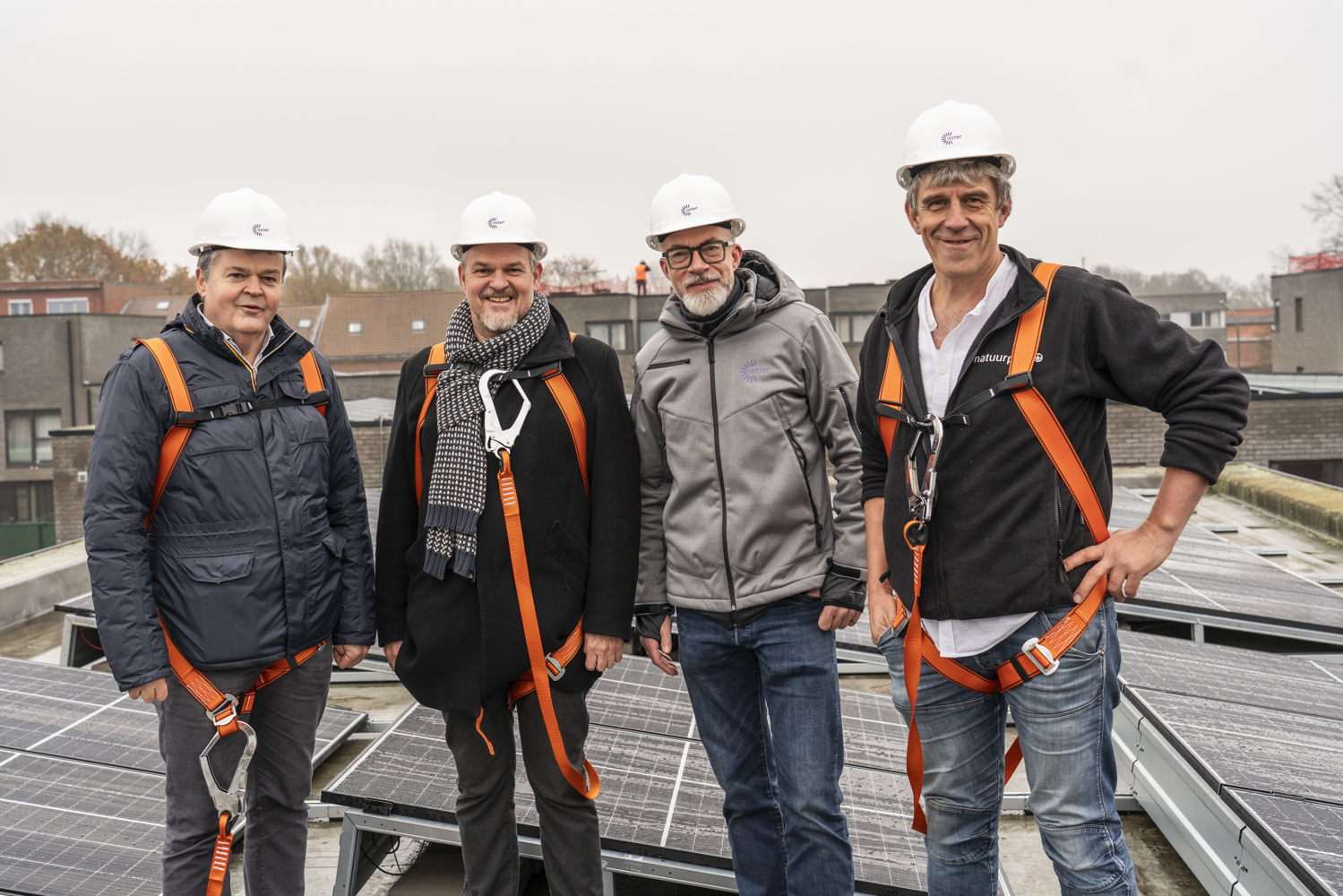 Burgemeester Bart Somers, eerst schepen Patrick Princen, directeur van ASTER Sven Van Elst en voorzitter Bert Delanoeije