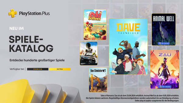 PlayStation Plus Extra- & Premium-Neuzugänge im April