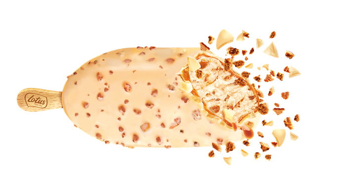 Fondez pour le nouveau stick de crème glacée au chocolat blanc de Biscoff Speculoos Lotus
