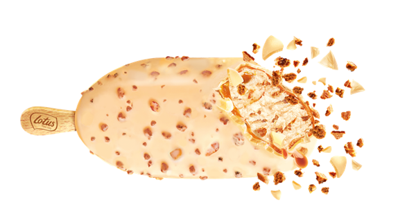 Smelt voor de nieuwe ijsstick met witte chocolade van Lotus Biscoff Speculoos
