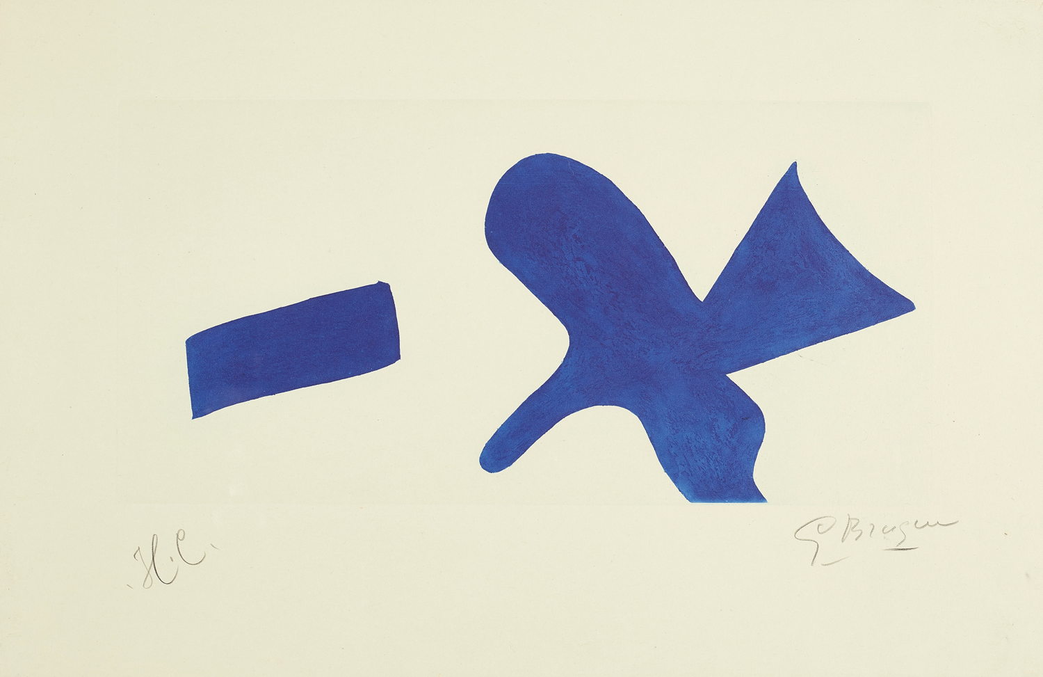 Georges Braque, 1882-1963.
L'Oiseau bleu, circa 1960.
Aguafuerte, una de un reducido número de pruebas.
Precio estimado: $3,000-5,000 USD. 
Imagen cortesía de: Phillips.