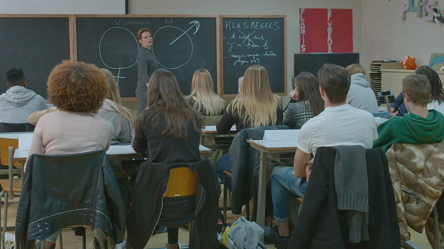 Maaike Cafmeyer in De klas (c) VRT