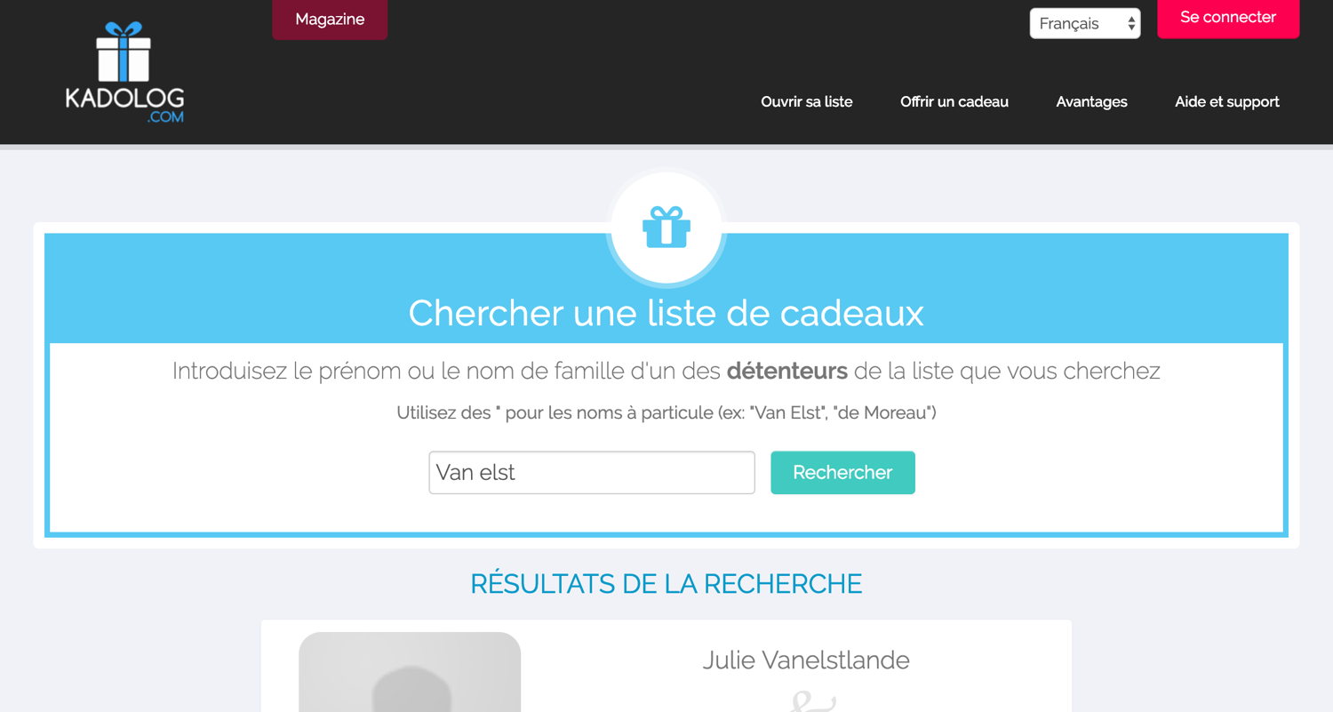 Recherchez une liste