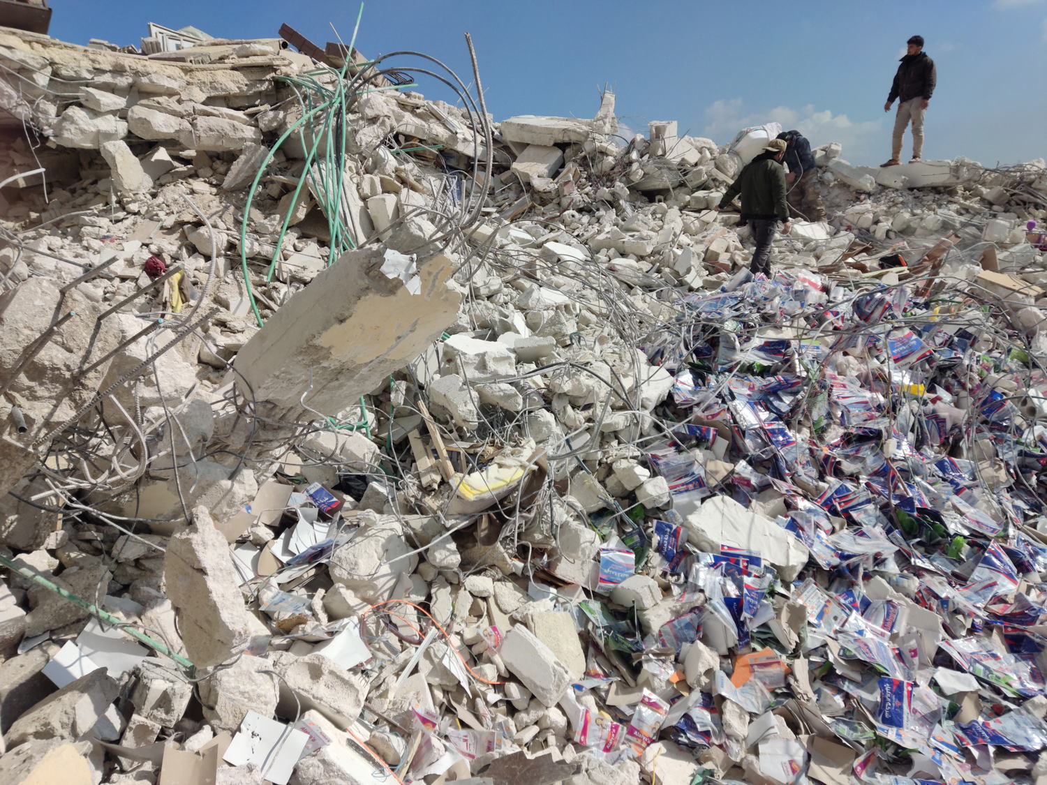 View of a destroyed building in Al-Dana city, in Idleb governorate. Photographer: Hadia Mansour. Date: 07/02/2023. Location: Syria