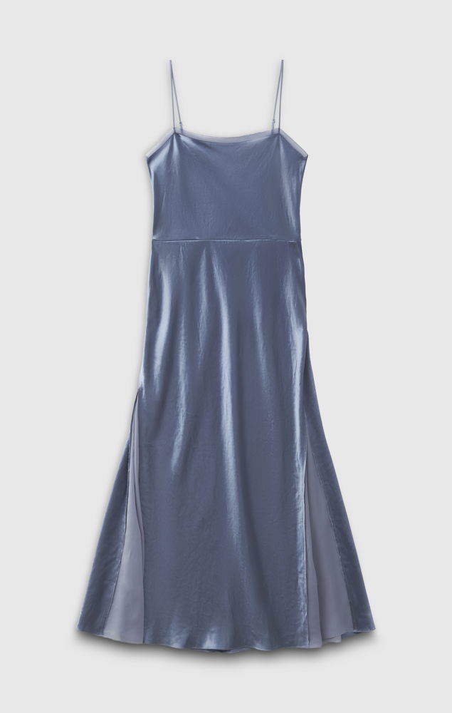 look 4. VINCE_PRESPRING24_V010451664, SHEER PANELLED SLIP DRESS, IRIS SMOKE_450euro