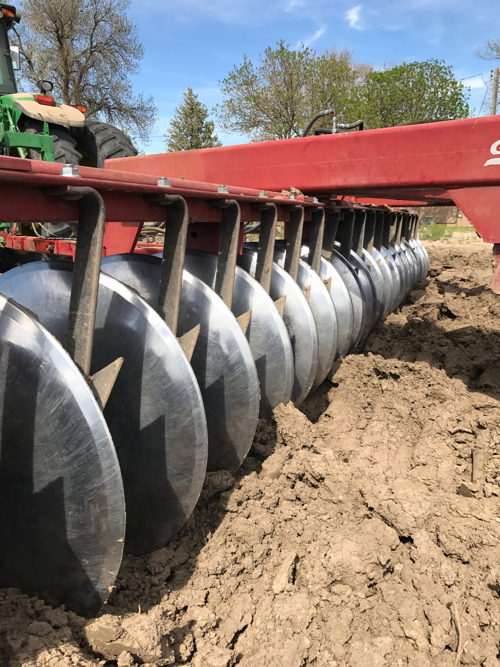 A close up look at the disc tiller