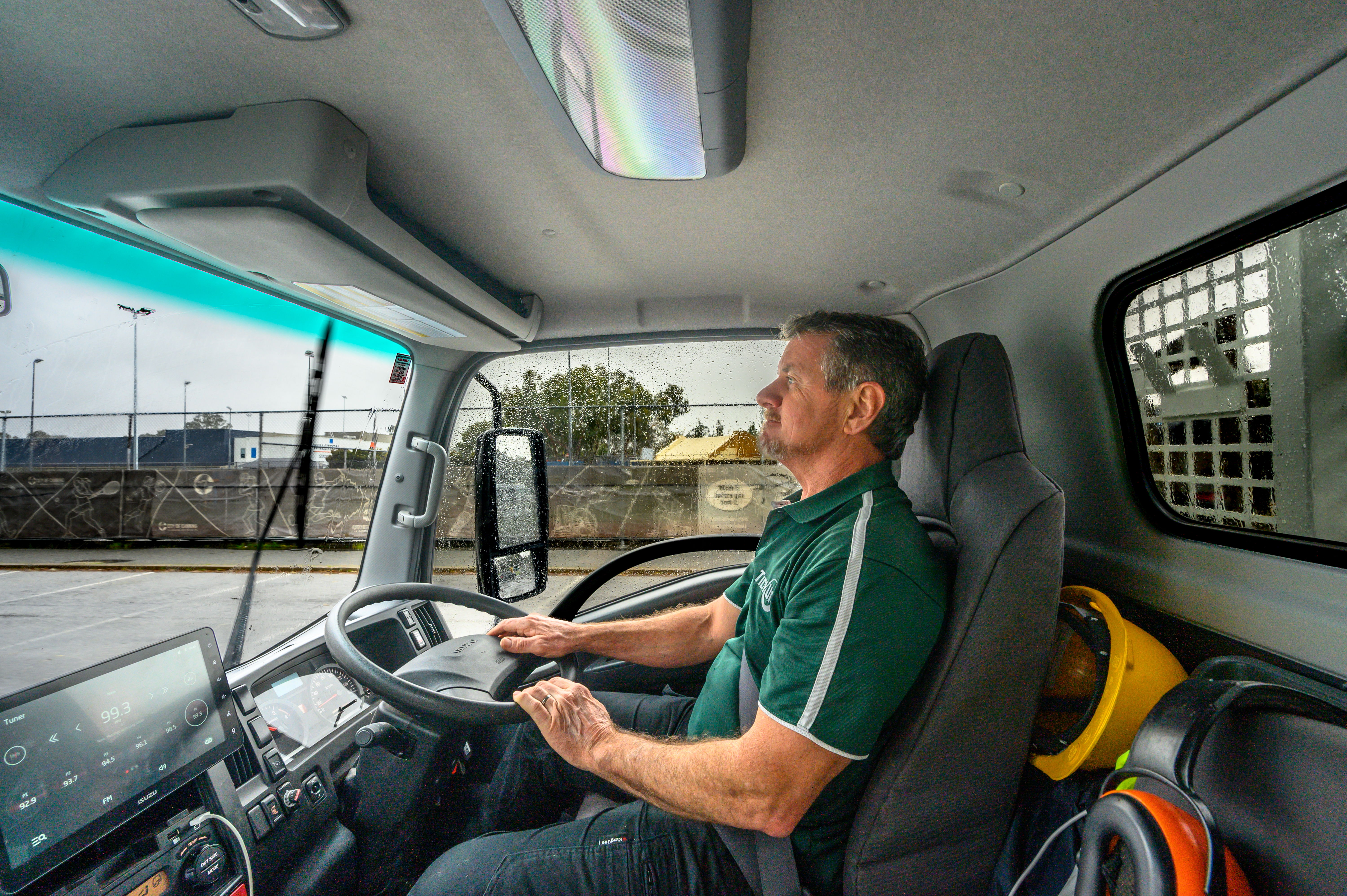 Business Development Manager of Tidy Up, Tony Berry behind the wheel