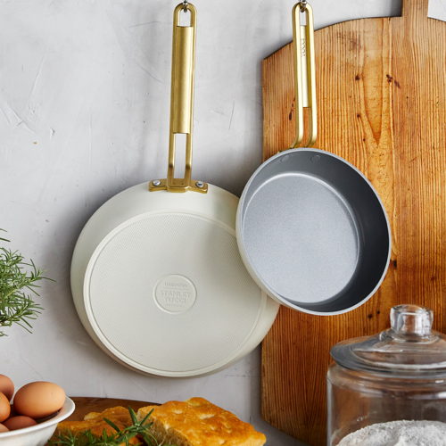 GreenPan™ Stanley Tucci™ Ceramic Nonstick Frypans, Set of 2, Carrara White - €199 GreenPan™ Stanley Tucci™ Ceramic Nonstick Frypans, Set of 2, Carrara White - €199