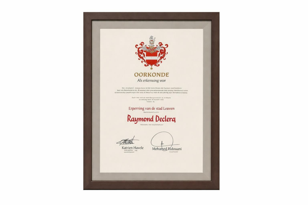 Stad Leuven kent Raymond Declercq postuum erepenning toe