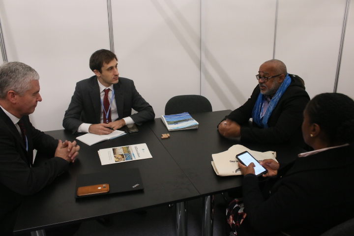 Dr. Didacus Jules, Director General of the OECS, and Mrs. Norma Cherry-Fevrier, OECS Environmental Sustainability Officer, met with Mr. Frank Rijsberman, Director-General, and Mr. James Sheppard, Head of Partnerships, of the Global Green Growth Institute (GGGI).