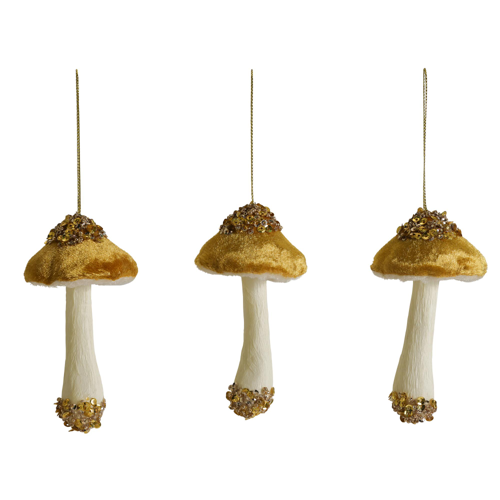 Habitat, Metallic Mushrooms Hanging Decorations 3pk, 141147920, £10