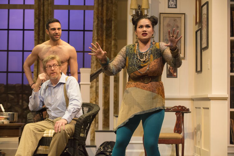 Lee Majdoub, R.H. Thomson and Carmela Sison in Vanya and Sonia and Masha and Spike by Christopher Durang / Photos by David Cooper