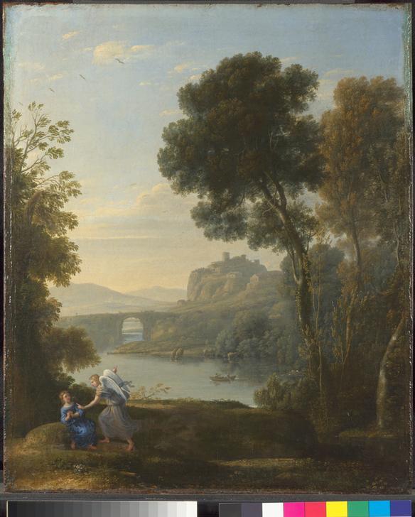 Landscape with Hagar and the Angel. By Claude Lorrain. From the Beaumont Gift. AKG1557035