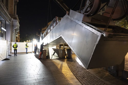 Werken aan halte Meir