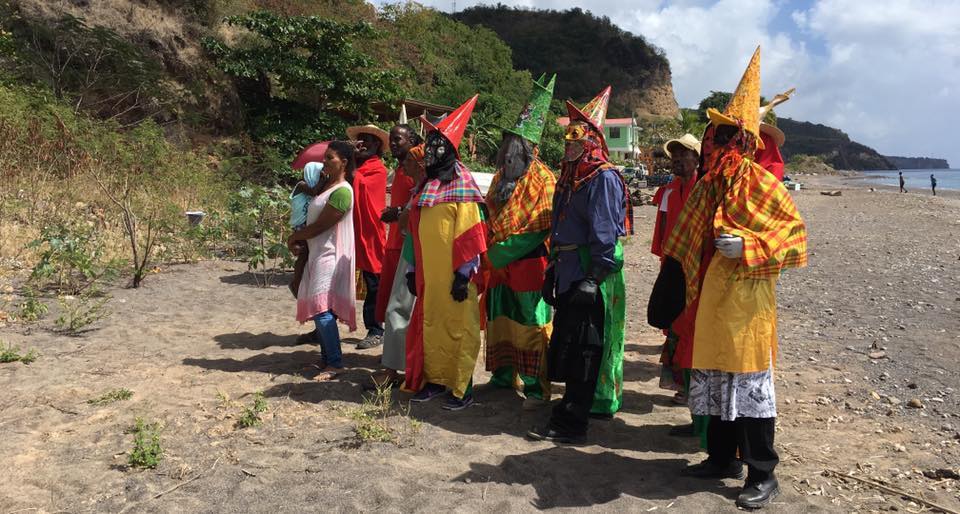 Behind the scenes: Filming in the village of Colihaut.