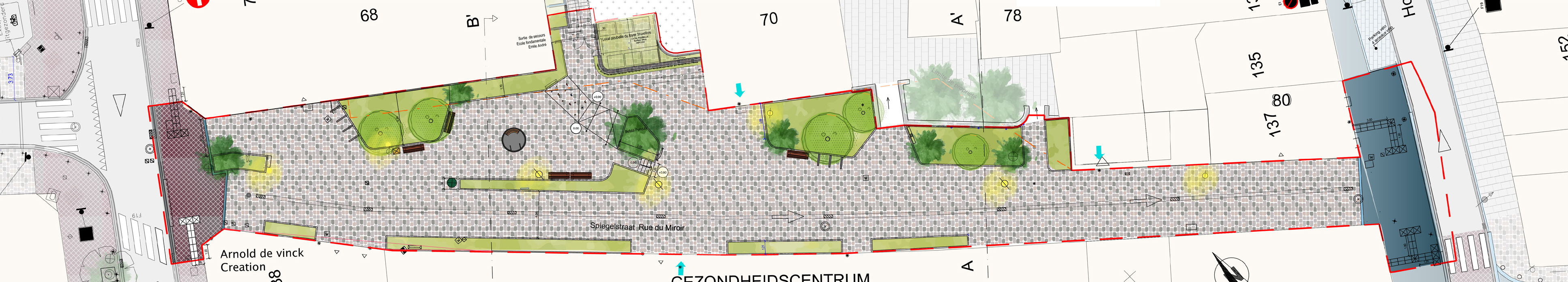 Voorstel plan heraanleg voor de Spiegelstraat