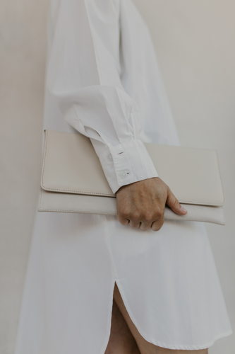 Mieke Dierckx_Bridal Collectie_Folded Clutch Combi White_ 250€