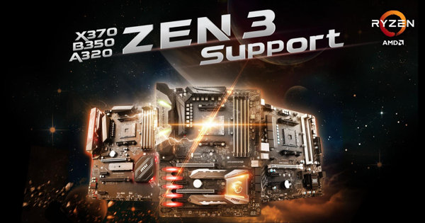 MSI Mainboards der 300er-Serie unterstützen die ZEN 3 CPUs