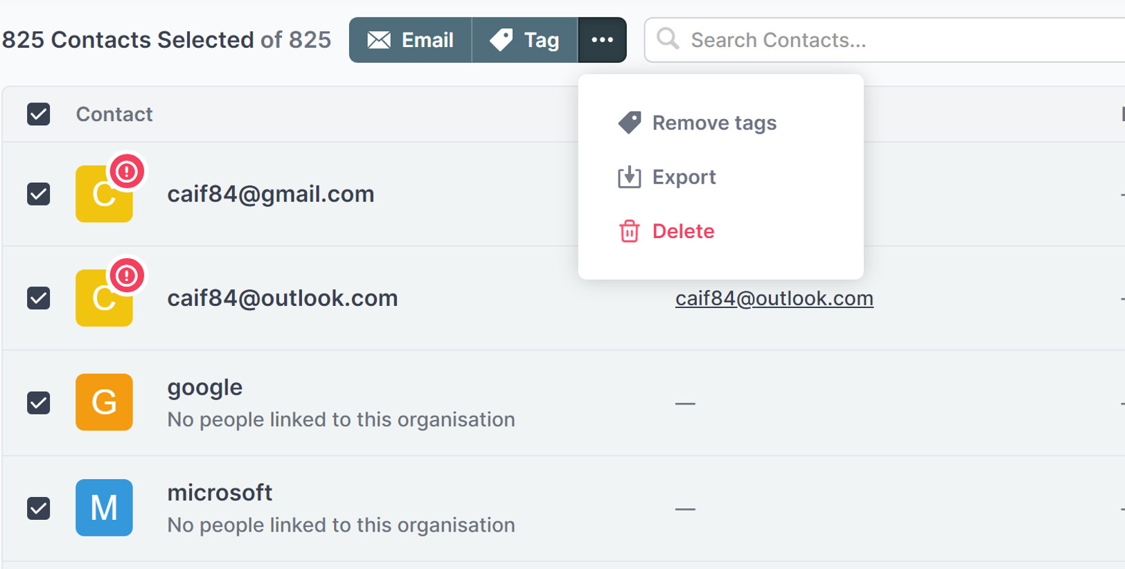 What happens if I re-import a deleted or existing contact?