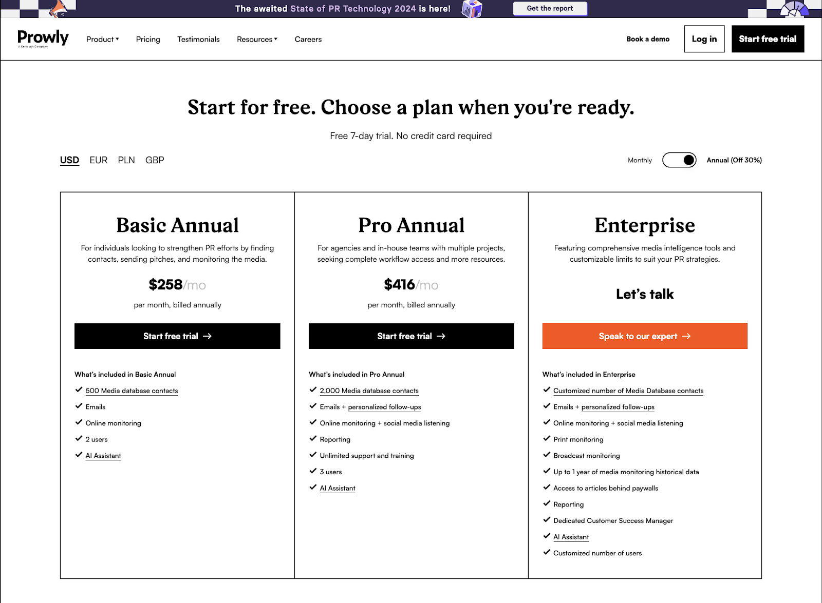 [browser]Prowly pricing →