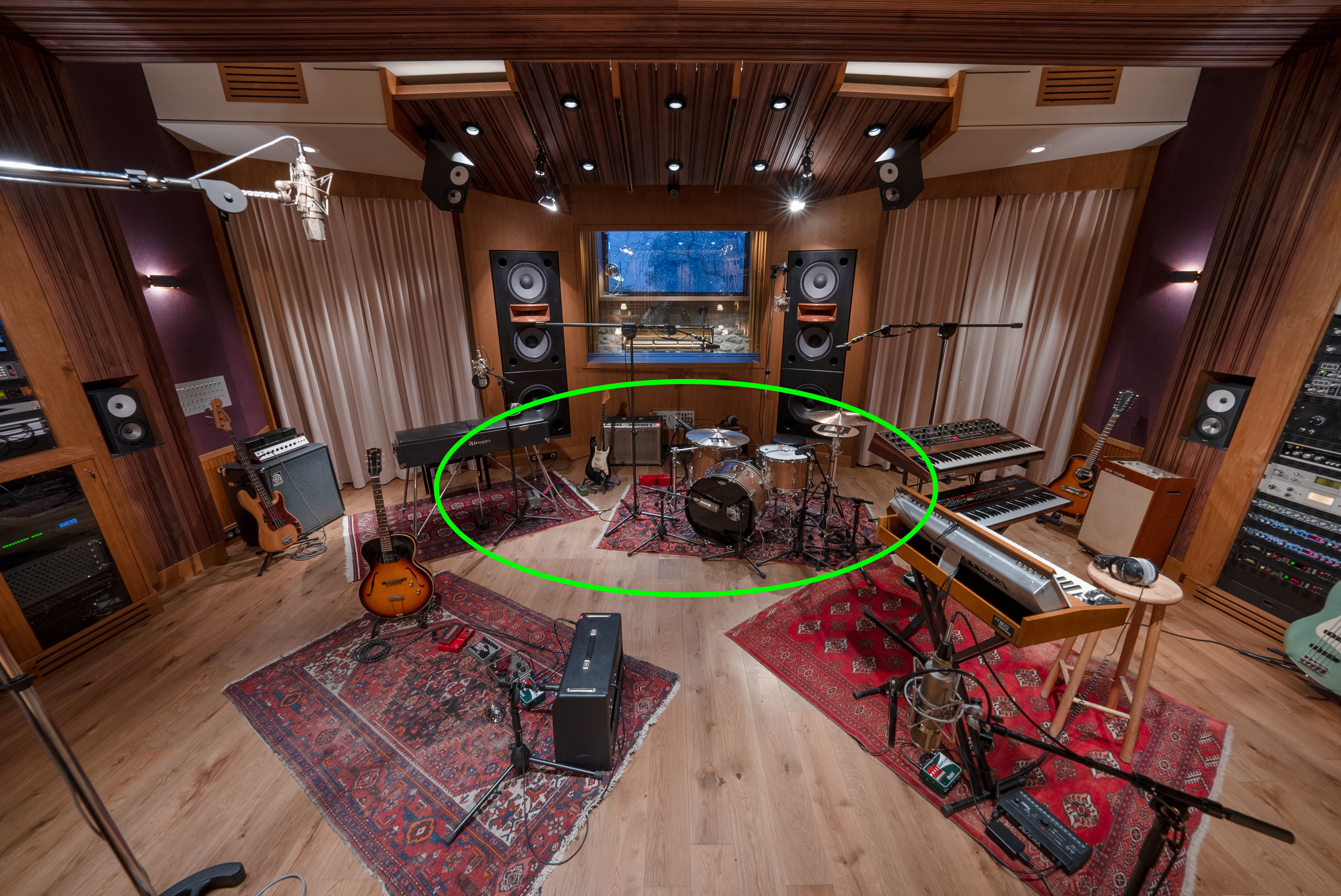 SSL beneath the drum kit - C.R. to Live Room at the push of a button