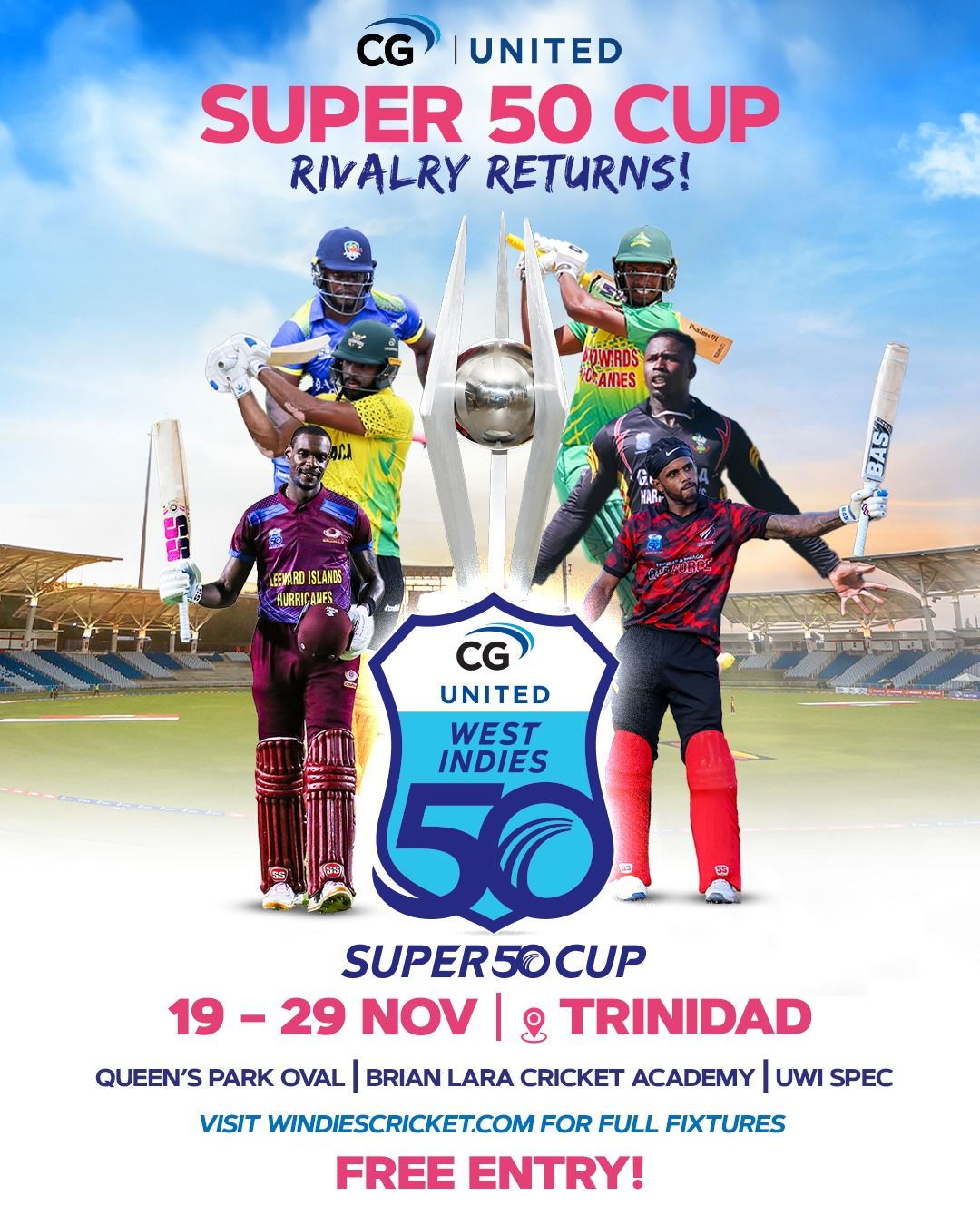 CWI Announces Restructured CG United Super50 Cup for 2025